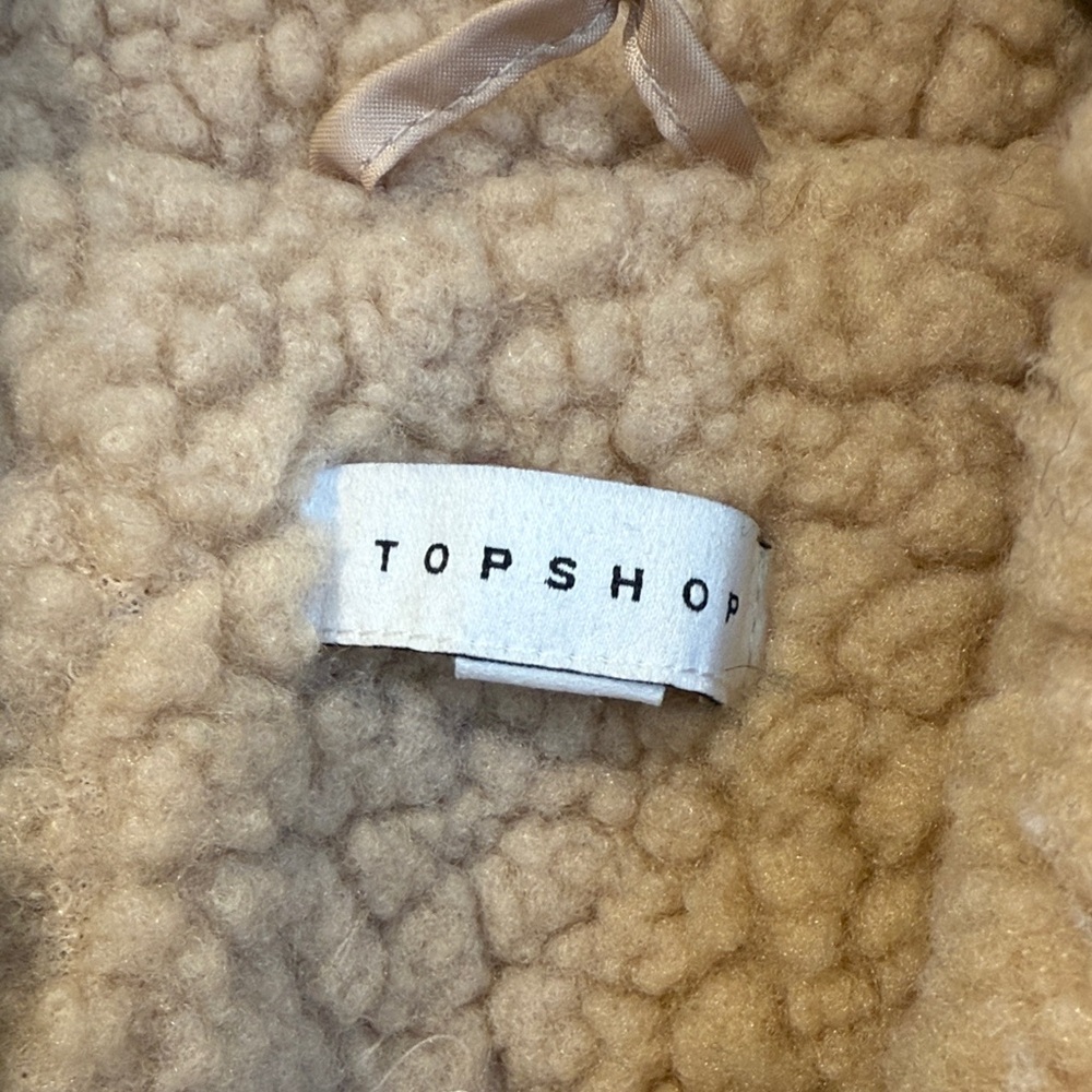 Topshop Beige Teddy Jacket - Picture 2 of 3